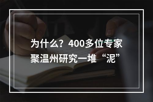 为什么？400多位专家聚温州研究一堆“泥”