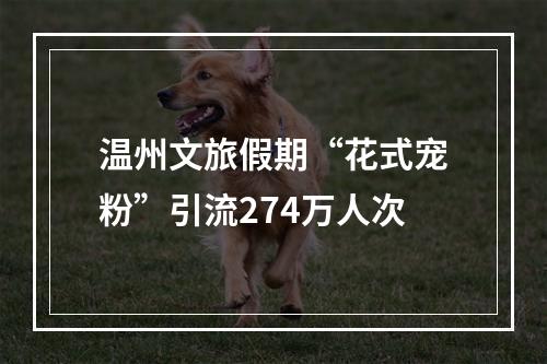 温州文旅假期“花式宠粉”引流274万人次