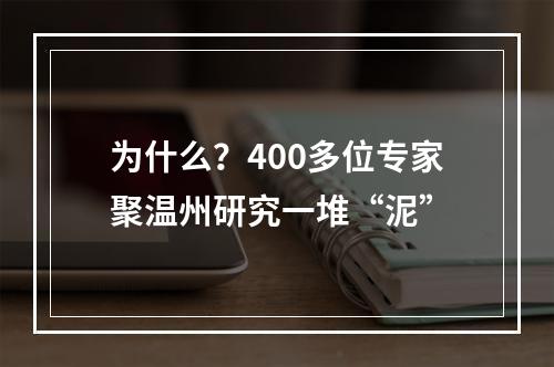 为什么？400多位专家聚温州研究一堆“泥”