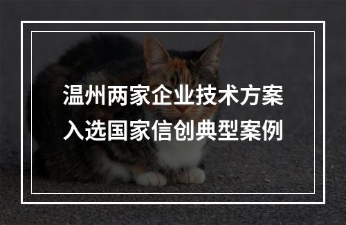 温州两家企业技术方案入选国家信创典型案例