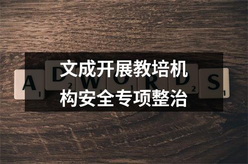 文成开展教培机构安全专项整治