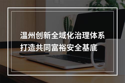 温州创新全域化治理体系打造共同富裕安全基底