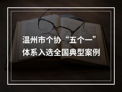 温州市个协“五个一”体系入选全国典型案例