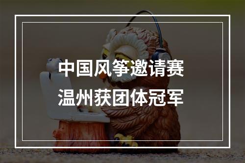 中国风筝邀请赛 温州获团体冠军