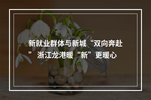 新就业群体与新城“双向奔赴” 浙江龙港暖“新”更暖心
