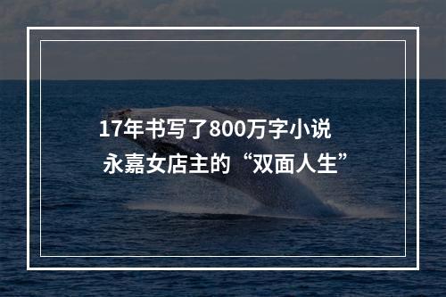 17年书写了800万字小说 永嘉女店主的“双面人生”