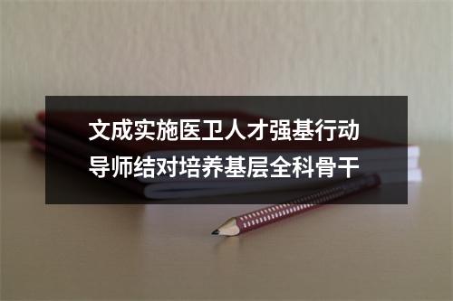文成实施医卫人才强基行动 导师结对培养基层全科骨干