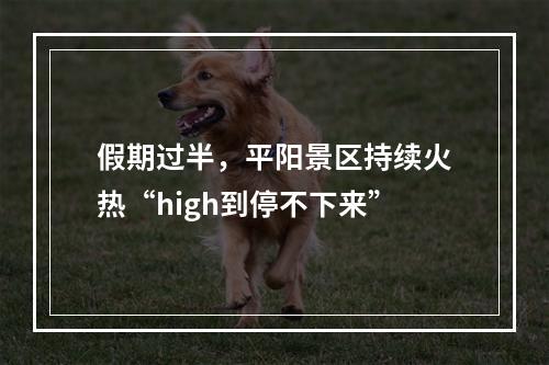 假期过半，平阳景区持续火热“high到停不下来”