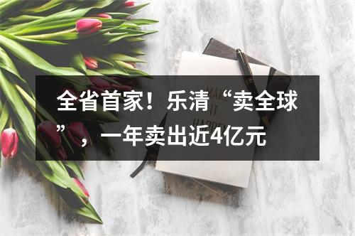 全省首家！乐清“卖全球”，一年卖出近4亿元