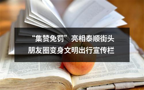 “集赞免罚”亮相泰顺街头 朋友圈变身文明出行宣传栏