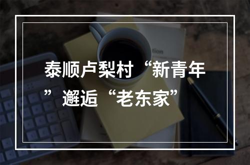 泰顺卢梨村“新青年”邂逅“老东家”