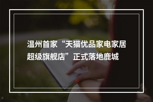 温州首家“天猫优品家电家居超级旗舰店”正式落地鹿城