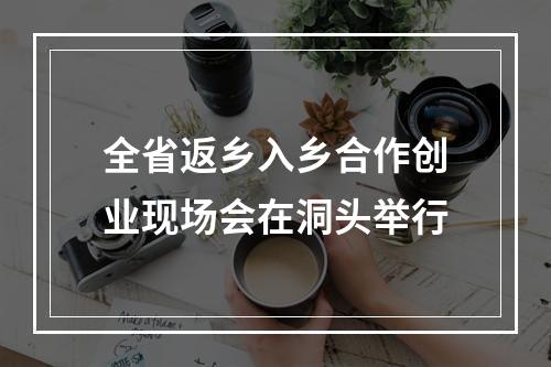全省返乡入乡合作创业现场会在洞头举行