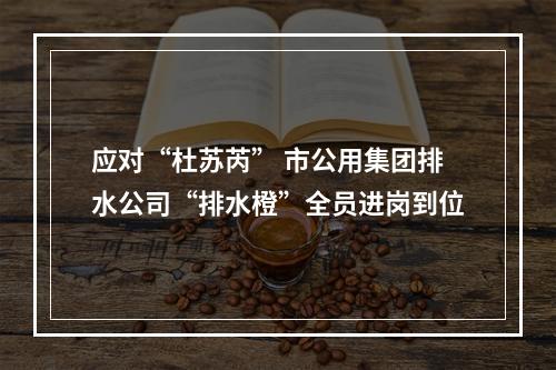 应对“杜苏芮” 市公用集团排水公司“排水橙”全员进岗到位