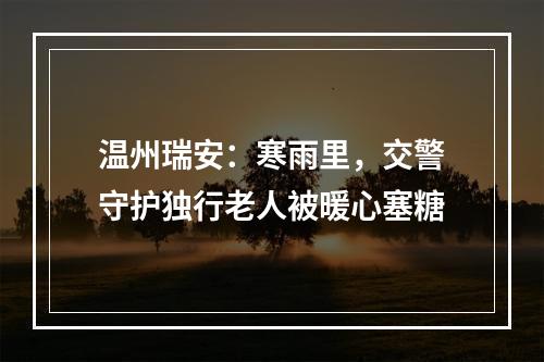 温州瑞安：寒雨里，交警守护独行老人被暖心塞糖
