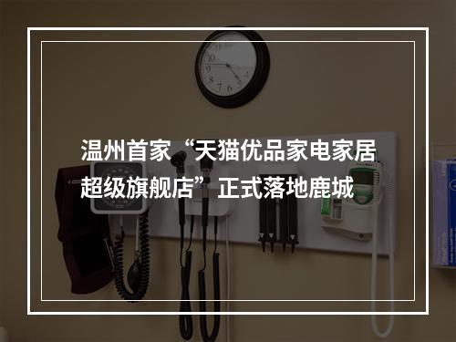 温州首家“天猫优品家电家居超级旗舰店”正式落地鹿城
