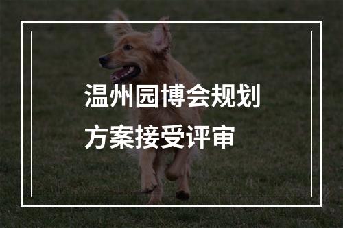 温州园博会规划方案接受评审