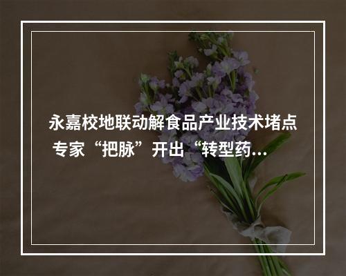 永嘉校地联动解食品产业技术堵点 专家“把脉”开出“转型药方”
