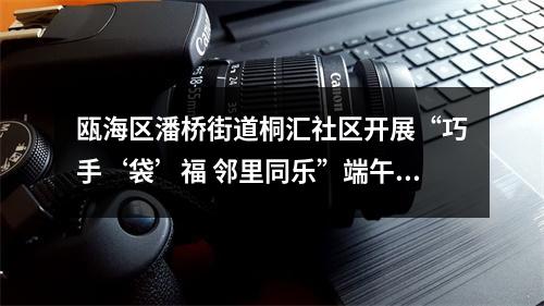 瓯海区潘桥街道桐汇社区开展“巧手‘袋’福 邻里同乐”端午主题活动