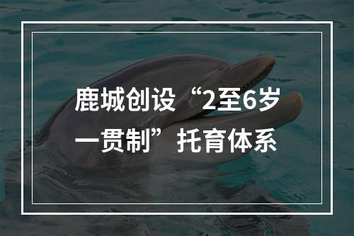 鹿城创设“2至6岁一贯制”托育体系