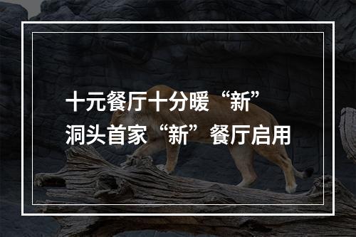 十元餐厅十分暖“新” 洞头首家“新”餐厅启用