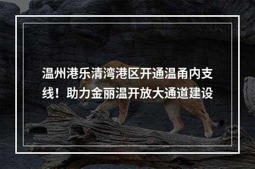 温州港乐清湾港区开通温甬内支线！助力金丽温开放大通道建设