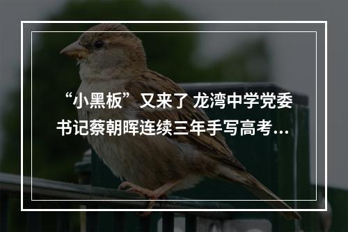 “小黑板”又来了 龙湾中学党委书记蔡朝晖连续三年手写高考寄语