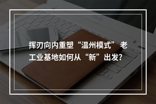 挥刃向内重塑“温州模式” 老工业基地如何从“新”出发？