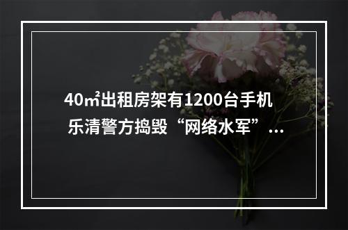 40㎡出租房架有1200台手机 乐清警方捣毁“网络水军”窝点