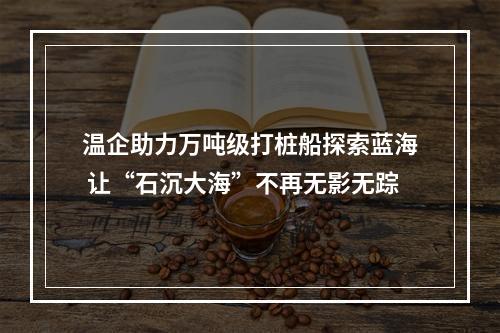 温企助力万吨级打桩船探索蓝海 让“石沉大海”不再无影无踪