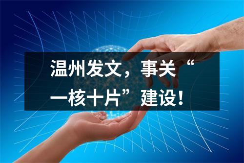 温州发文，事关“一核十片”建设！