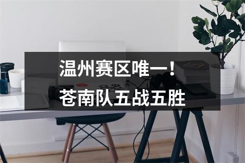 温州赛区唯一！苍南队五战五胜