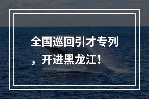 全国巡回引才专列，开进黑龙江！