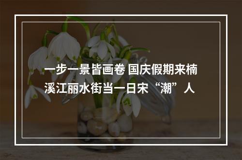 一步一景皆画卷 国庆假期来楠溪江丽水街当一日宋“潮”人