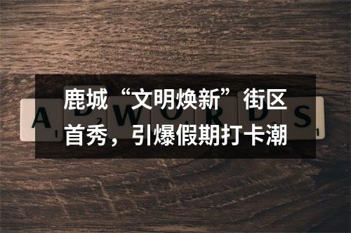 鹿城“文明焕新”街区首秀，引爆假期打卡潮