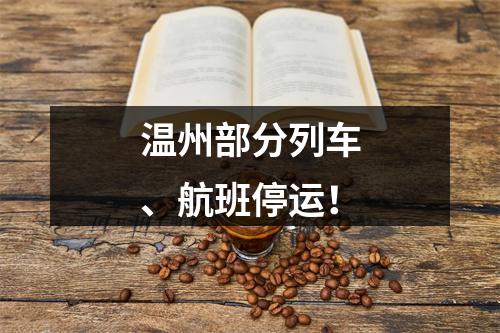 温州部分列车、航班停运！