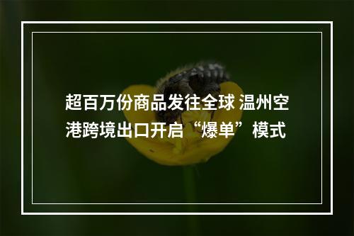 超百万份商品发往全球 温州空港跨境出口开启“爆单”模式