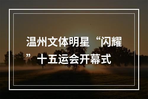 温州文体明星“闪耀”十五运会开幕式
