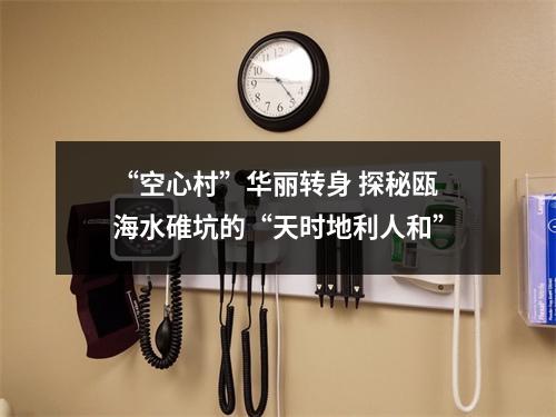 “空心村”华丽转身 探秘瓯海水碓坑的“天时地利人和”