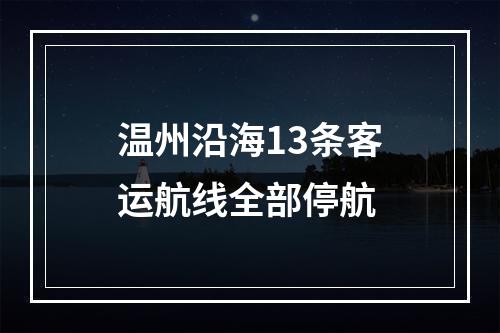 温州沿海13条客运航线全部停航