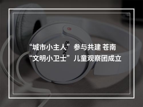 “城市小主人”参与共建 苍南“文明小卫士”儿童观察团成立