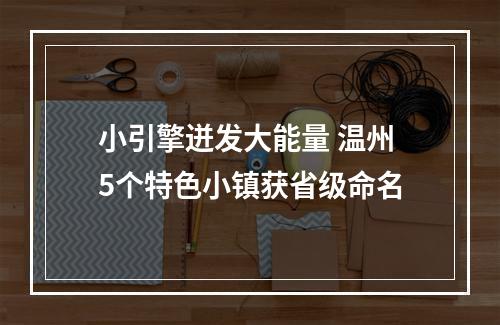 小引擎迸发大能量 温州5个特色小镇获省级命名