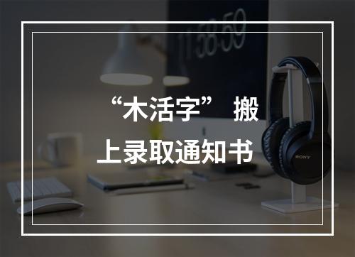 “木活字” 搬上录取通知书
