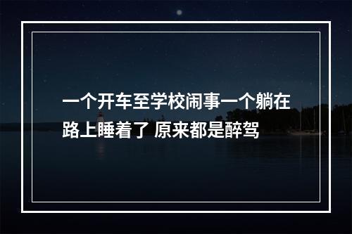 一个开车至学校闹事一个躺在路上睡着了 原来都是醉驾