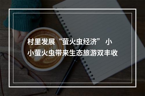 村里发展“萤火虫经济” 小小萤火虫带来生态旅游双丰收
