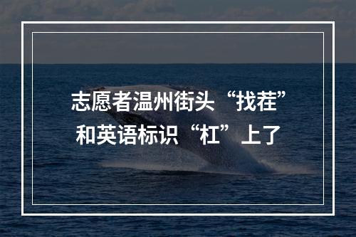 志愿者温州街头“找茬” 和英语标识“杠”上了