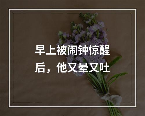 早上被闹钟惊醒后，他又晕又吐