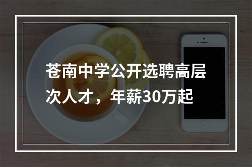 苍南中学公开选聘高层次人才，年薪30万起