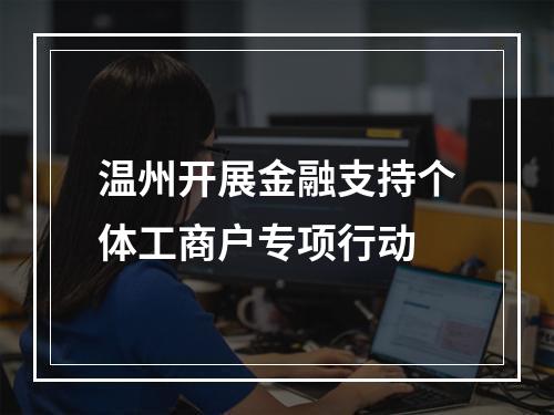 温州开展金融支持个体工商户专项行动
