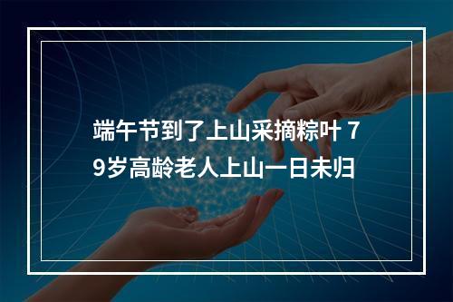 端午节到了上山采摘粽叶 79岁高龄老人上山一日未归